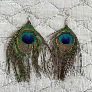 Super fun Peacock earrings